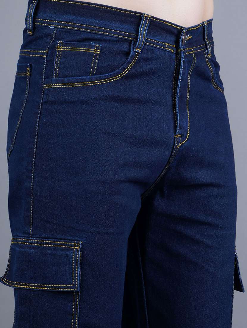 men solid mid rise regular fit cargo - 22241075 -  Standard Image - 1