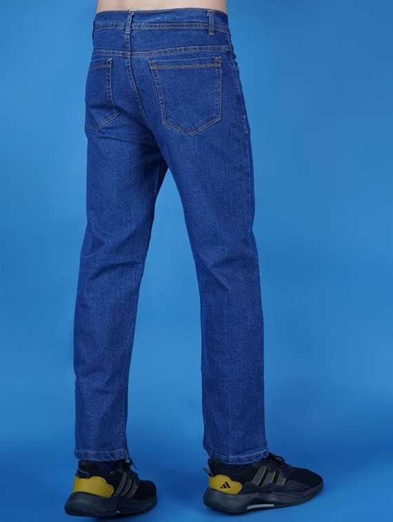 men plain mid rise straight fit jeans - 22241094 -  Standard Image - 1