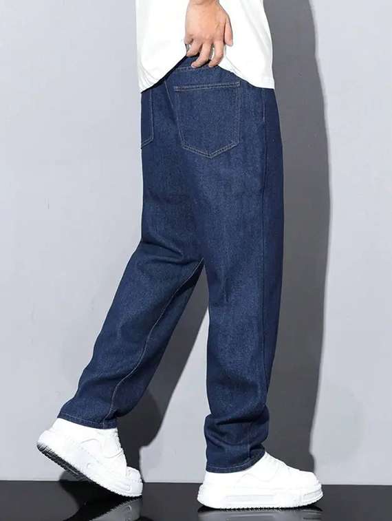 men plain mid rise relaxed fit jeans - 22241109 -  Standard Image - 4