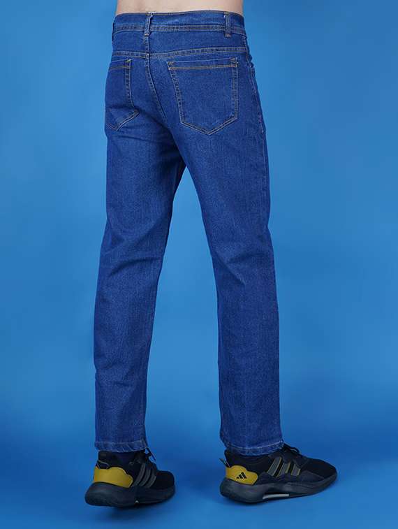 men plain mid rise straight fit jeans - 22241126 -  Standard Image - 1