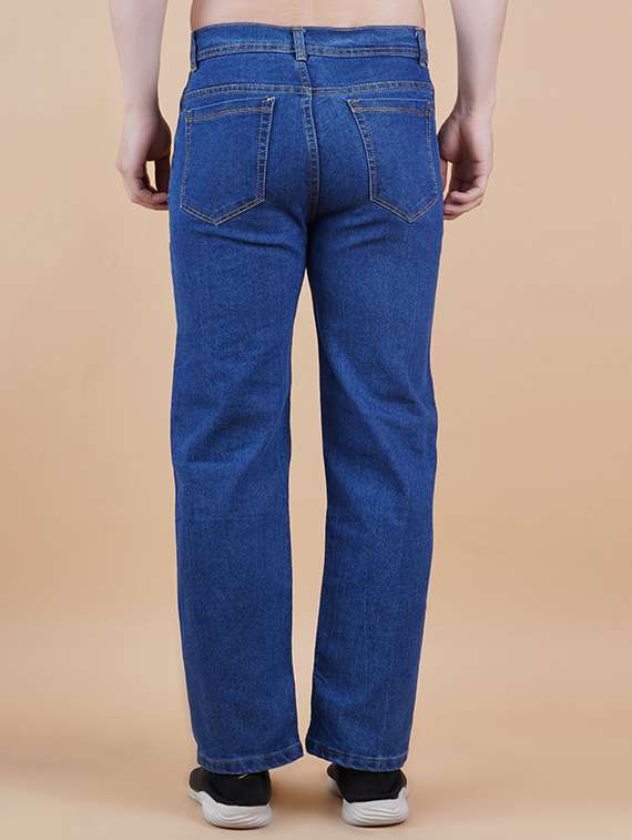 men plain mid rise straight fit jeans - 22241127 -  Standard Image - 1