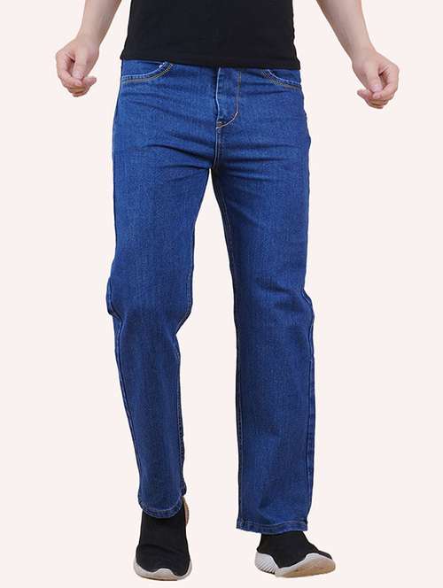 men plain mid rise relaxed fit jeans - 22241140 -  Standard Image - 0