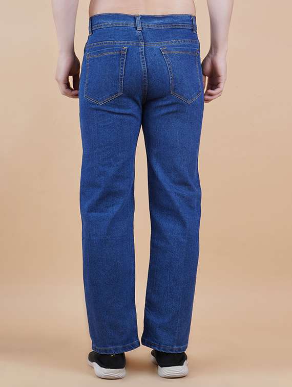 men plain mid rise straight fit jeans - 22241148 -  Standard Image - 1