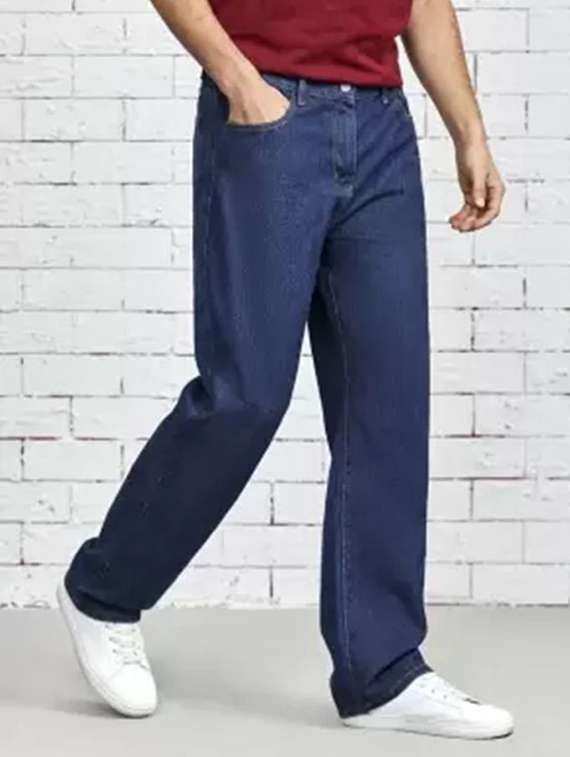 men plain mid rise relaxed fit jeans - 22241153 -  Standard Image - 1