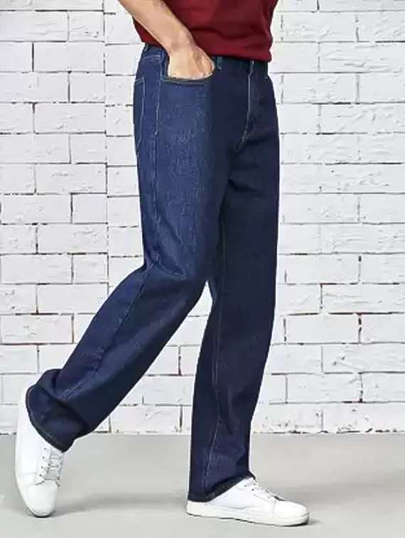 men plain mid rise relaxed fit jeans - 22241154 -  Standard Image - 1