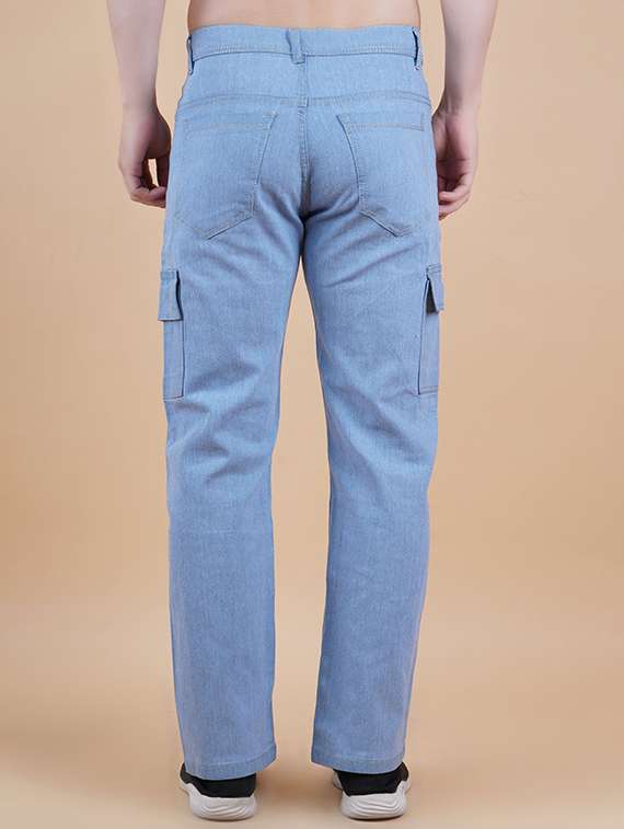 men solid mid rise regular fit cargo - 22241164 -  Standard Image - 1