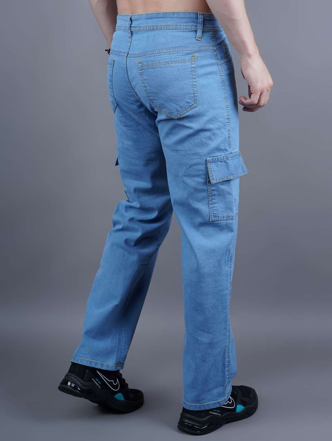 men solid mid rise regular fit cargo - 22241165 -  Standard Image - 1