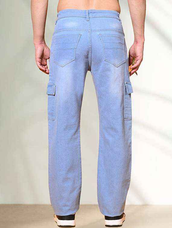 men washed mid rise relaxed fit cargo - 22241169 -  Standard Image - 1