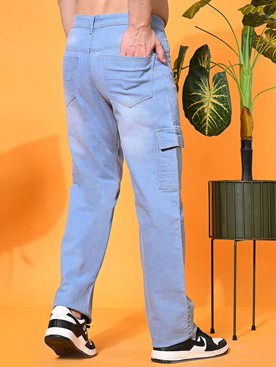 men washed mid rise relaxed fit cargo - 22241170 -  Standard Image - 1