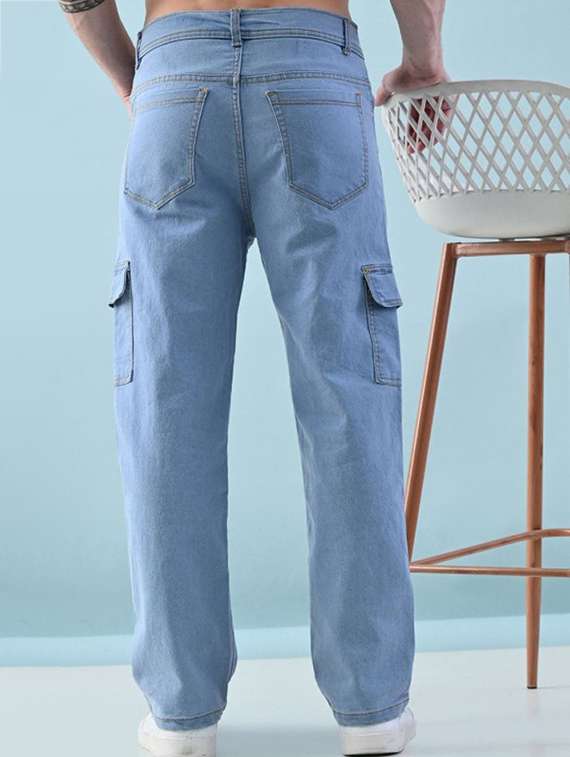 men solid mid rise relaxed fit cargo - 22241174 -  Standard Image - 1