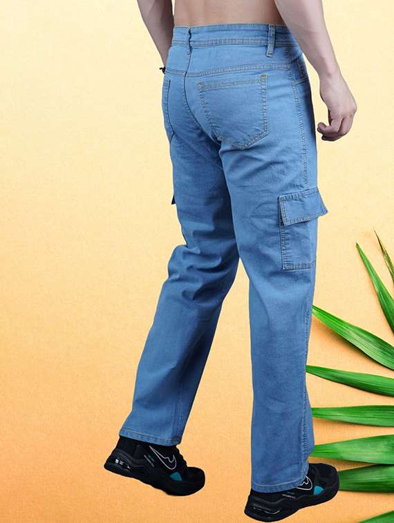 men solid mid rise regular fit cargo - 22241177 -  Standard Image - 1