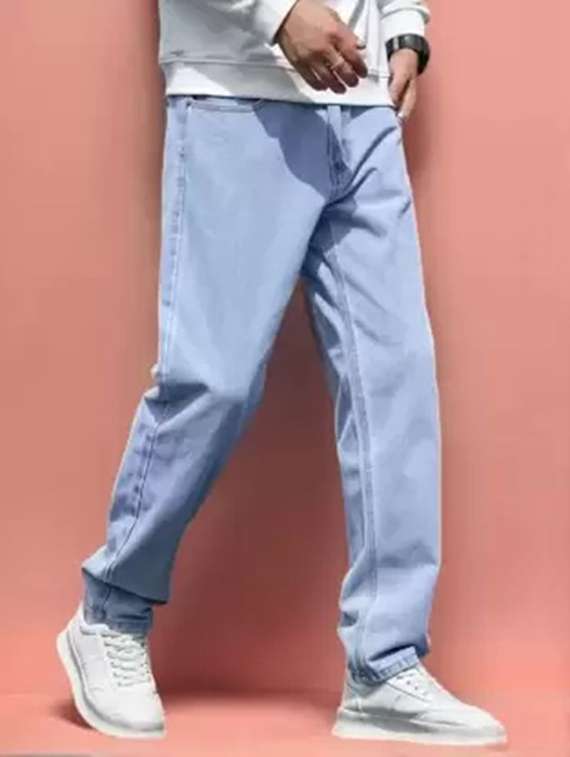 men plain mid rise relaxed fit jeans - 22241198 -  Standard Image - 1