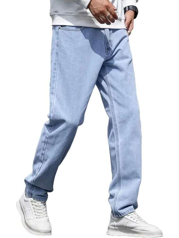 men plain mid rise relaxed fit jeans - 22241200 -  Standard Image - 1
