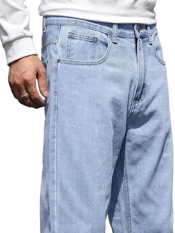 men plain mid rise relaxed fit jeans - 22241200 -  Standard Image - 4