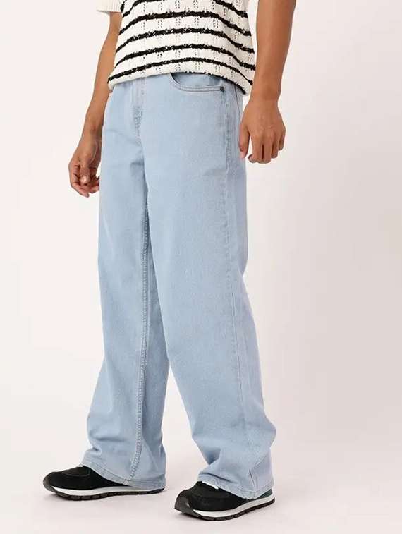 men plain mid rise relaxed fit jeans - 22241262 -  Standard Image - 1