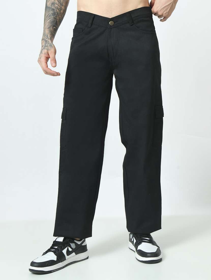 men plain mid rise relaxed fit jeans