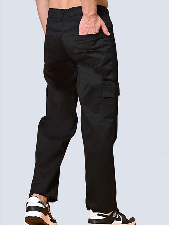 men solid mid rise relaxed fit cargo - 22241293 -  Standard Image - 1