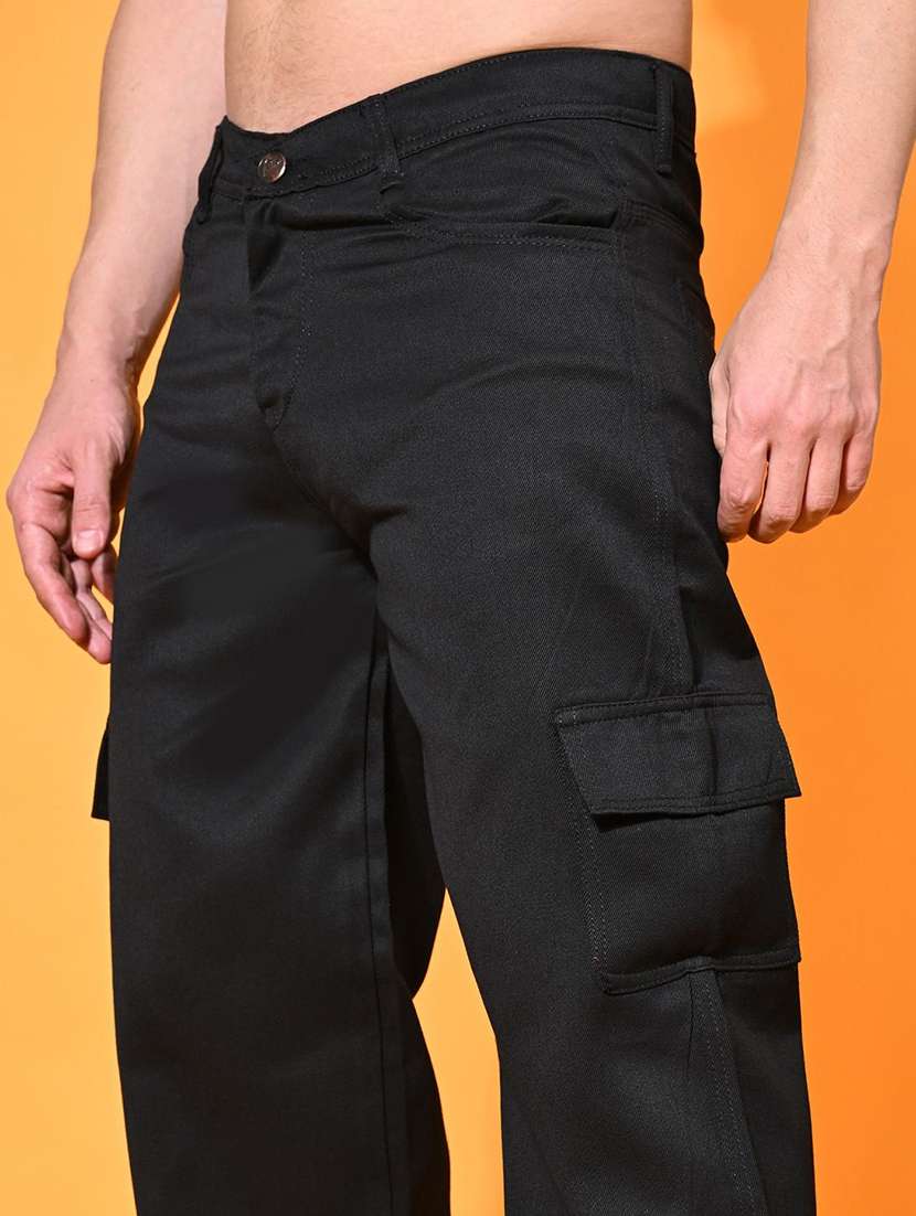 men solid mid rise relaxed fit cargo - 22241302 -  Standard Image - 1