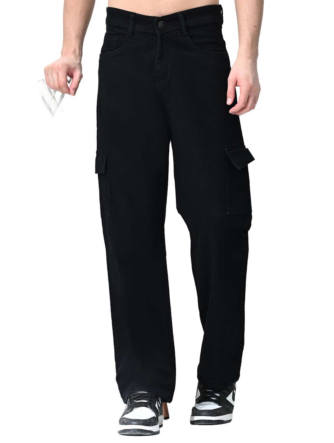 men solid mid rise relaxed fit cargo - 22241325 -  Standard Image - 1