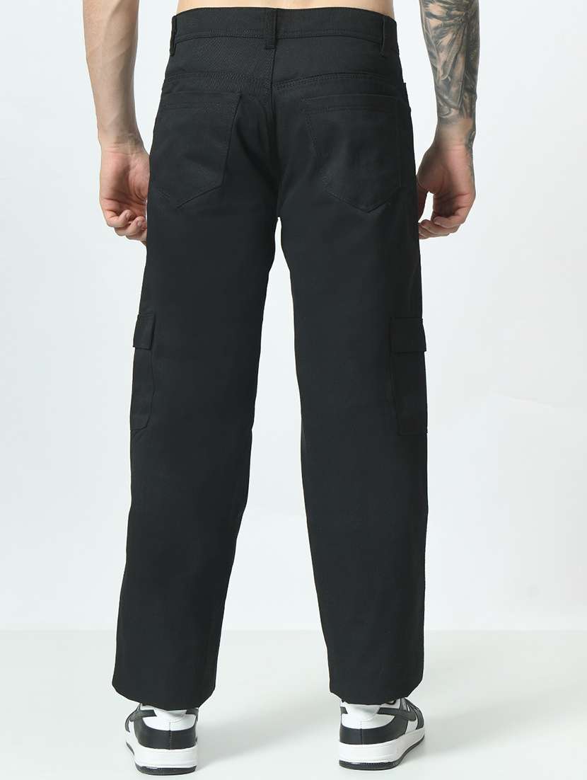 men solid mid rise relaxed fit cargo - 22241338 -  Standard Image - 1