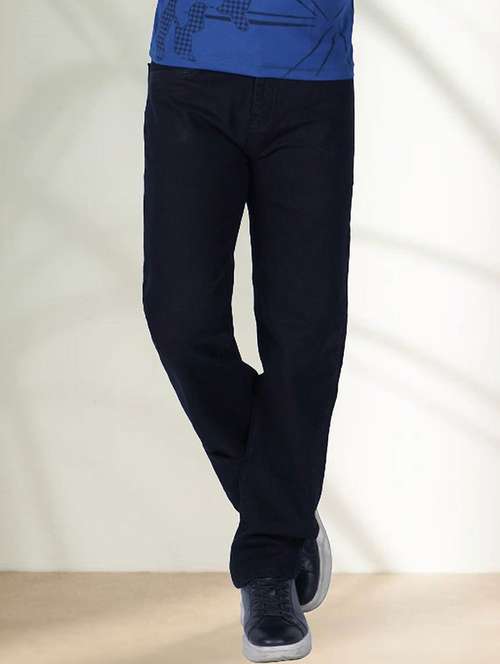 men plain mid rise straight fit jeans - 22241344 -  Standard Image - 0