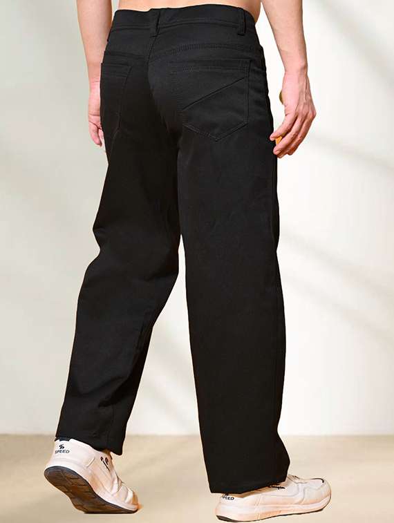 men plain mid rise relaxed fit jeans - 22241346 -  Standard Image - 1