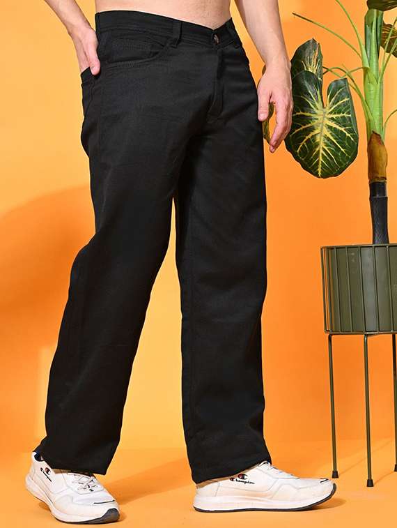 men plain mid rise relaxed fit jeans - 22241347 -  Standard Image - 1