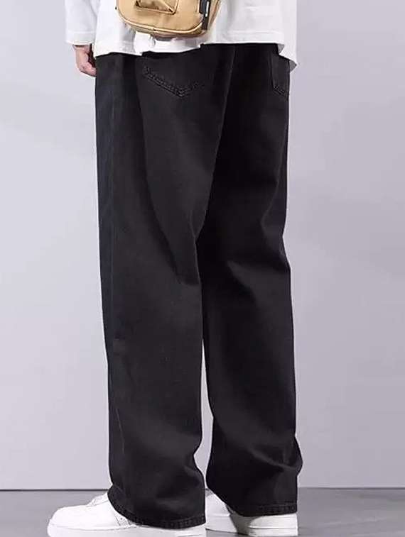 men plain mid rise baggy jeans - 22241375 -  Standard Image - 1