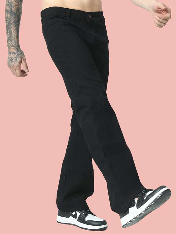 men plain mid rise relaxed fit jeans - 22241379 -  Standard Image - 1