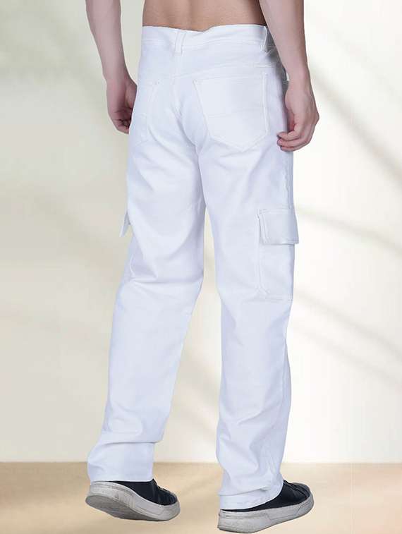 men solid mid rise relaxed fit cargo - 22241415 -  Standard Image - 1