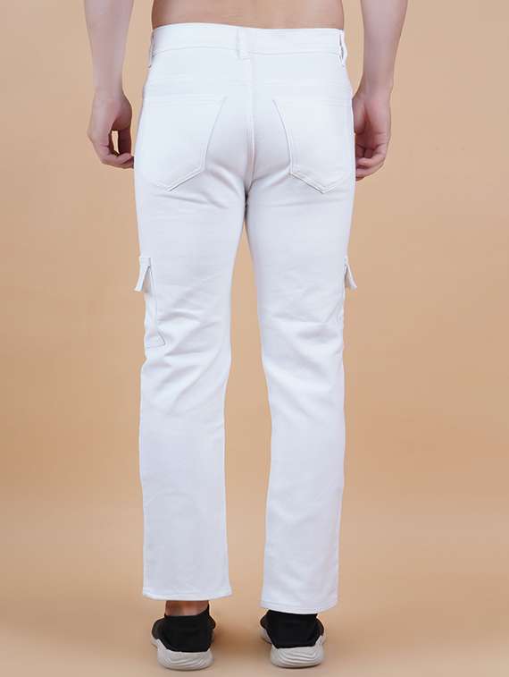 men solid mid rise regular fit cargo - 22241422 -  Standard Image - 1