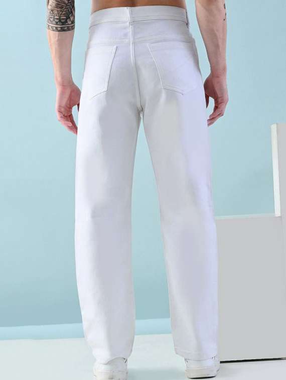 men plain mid rise relaxed fit jeans - 22241436 -  Standard Image - 1