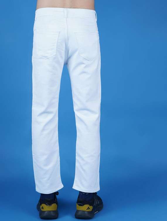 men plain mid rise straight fit jeans - 22241442 -  Standard Image - 1