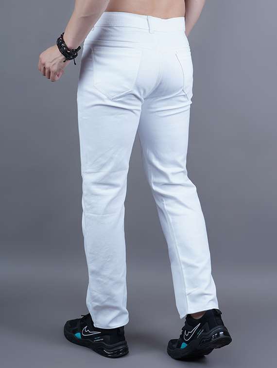 men plain mid rise straight fit jeans - 22241458 -  Standard Image - 1