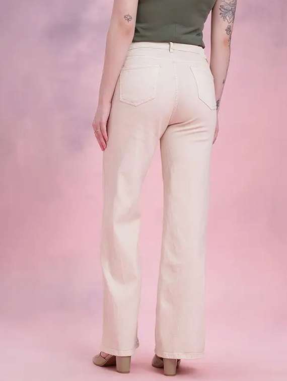 women solid mid rise wide leg jeans - 22241473 -  Standard Image - 1