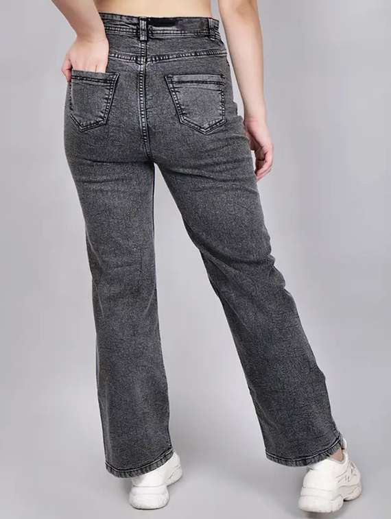 women solid mid rise straight fit jeans - 22241480 -  Standard Image - 1