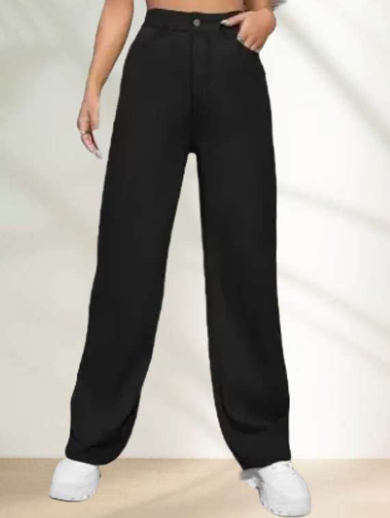 women solid mid rise straight fit jeans - 22241520 -  Standard Image - 1