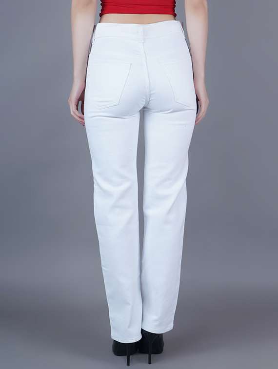 women solid mid rise straight fit jeans - 22241586 -  Standard Image - 1