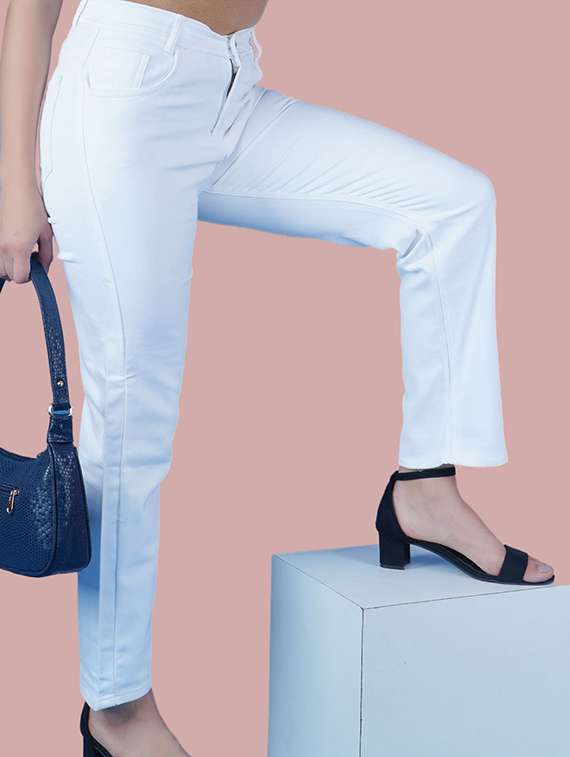 women solid mid rise straight fit jean - 22241589 -  Standard Image - 1