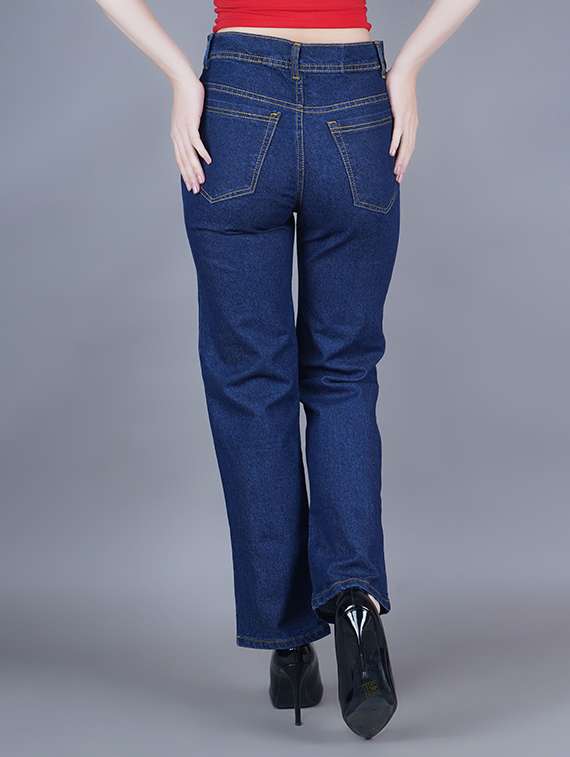 women solid mid rise straight fit jeans - 22241671 -  Standard Image - 1