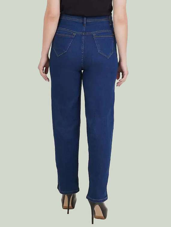 women solid high rise straight fit jean - 22241691 -  Standard Image - 1