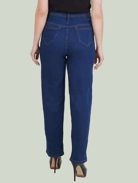women solid high rise straight fit jean - 22241692 -  Standard Image - 1