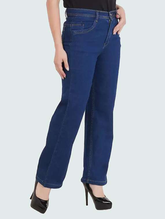 women solid mid rise straight fit jean - 22241725 -  Standard Image - 1