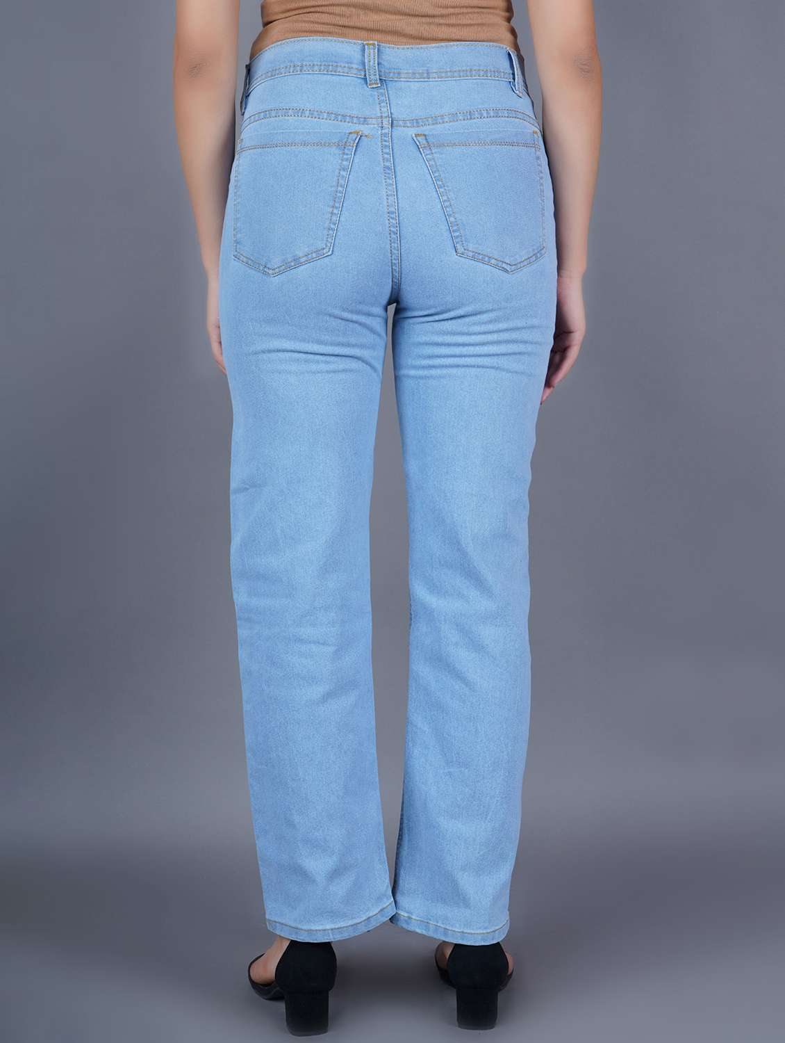 women solid high rise straight fit jean - 22241746 -  Standard Image - 1