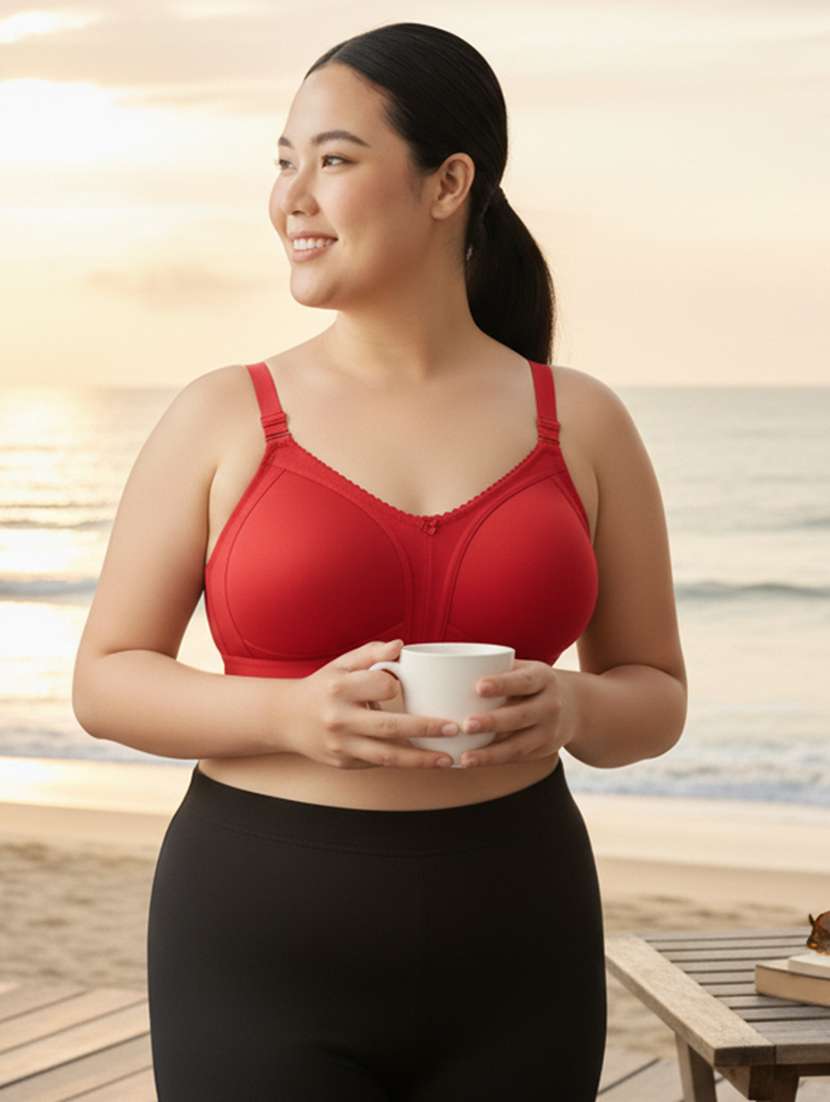 women plus size solid non padded minimizer bra - 22242035 -  Standard Image - 1