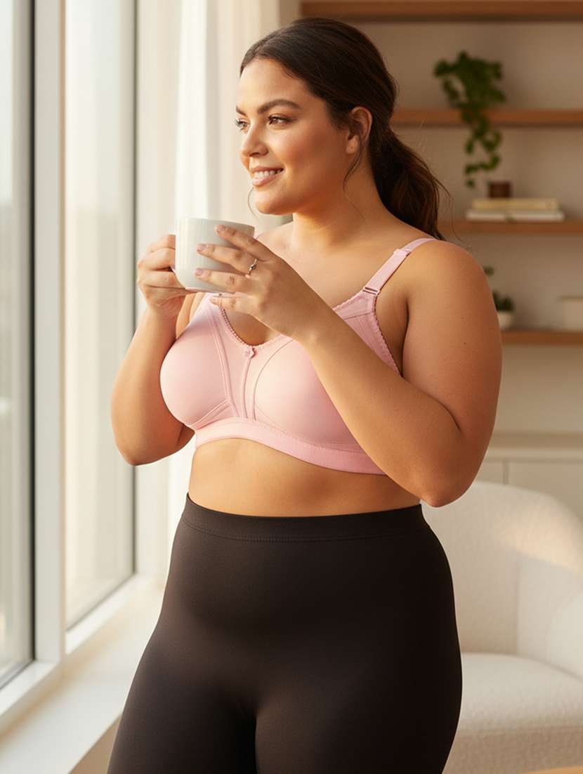 women plus size solid non padded minimizer bra - 22242036 -  Standard Image - 1