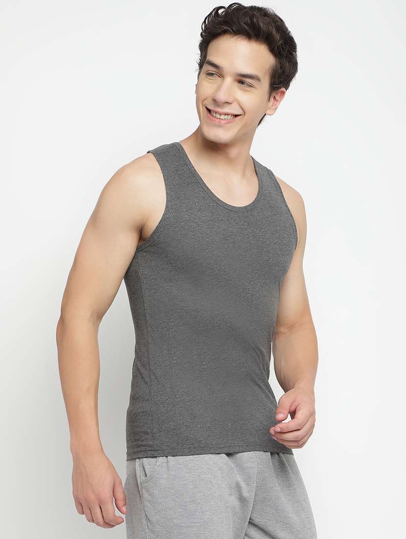 men solid sleeveless vest - 22242045 -  Standard Image - 1