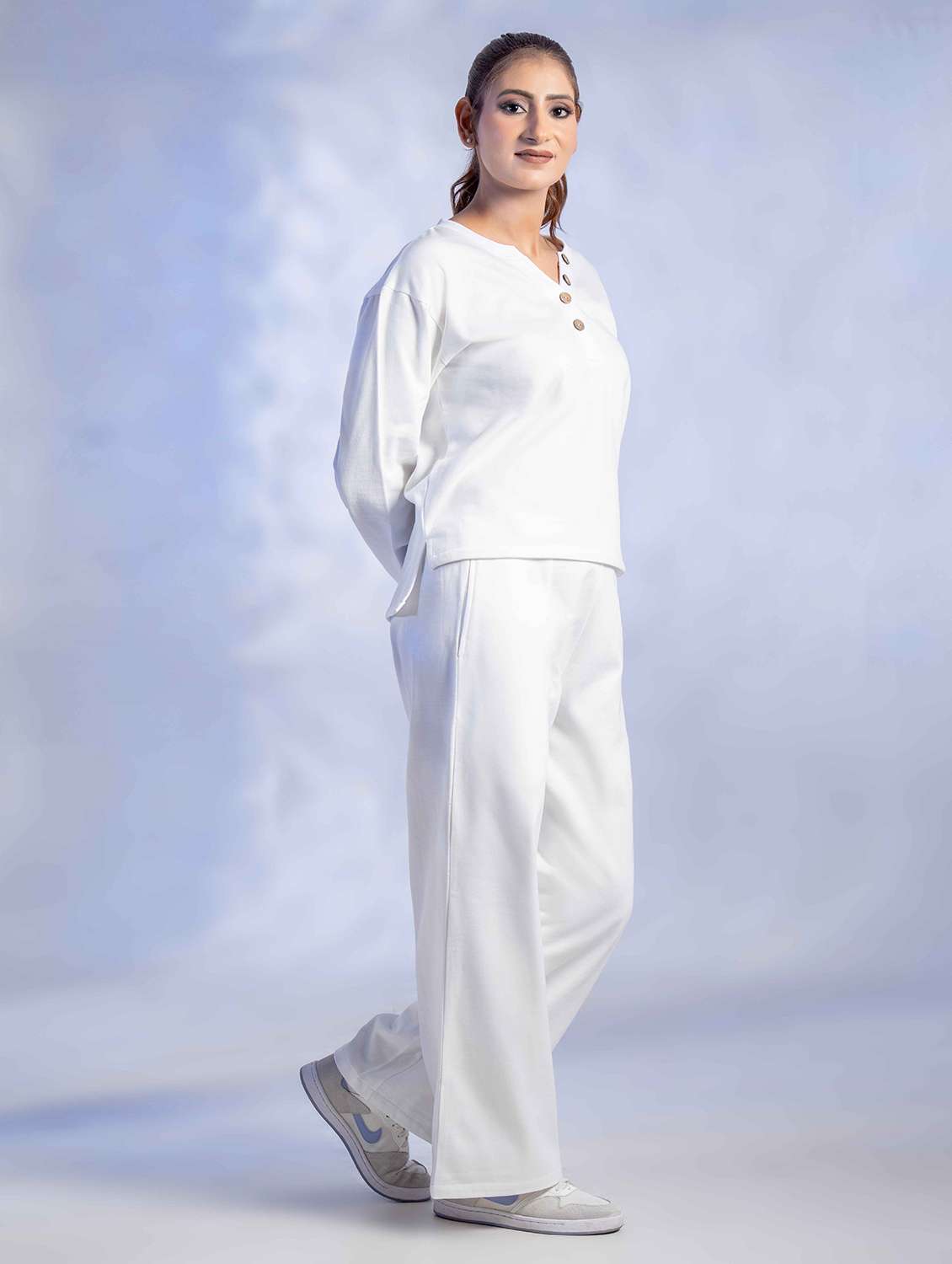 women solid long sleeve winter wear co-ord set - 22242057 -  Standard Image - 1