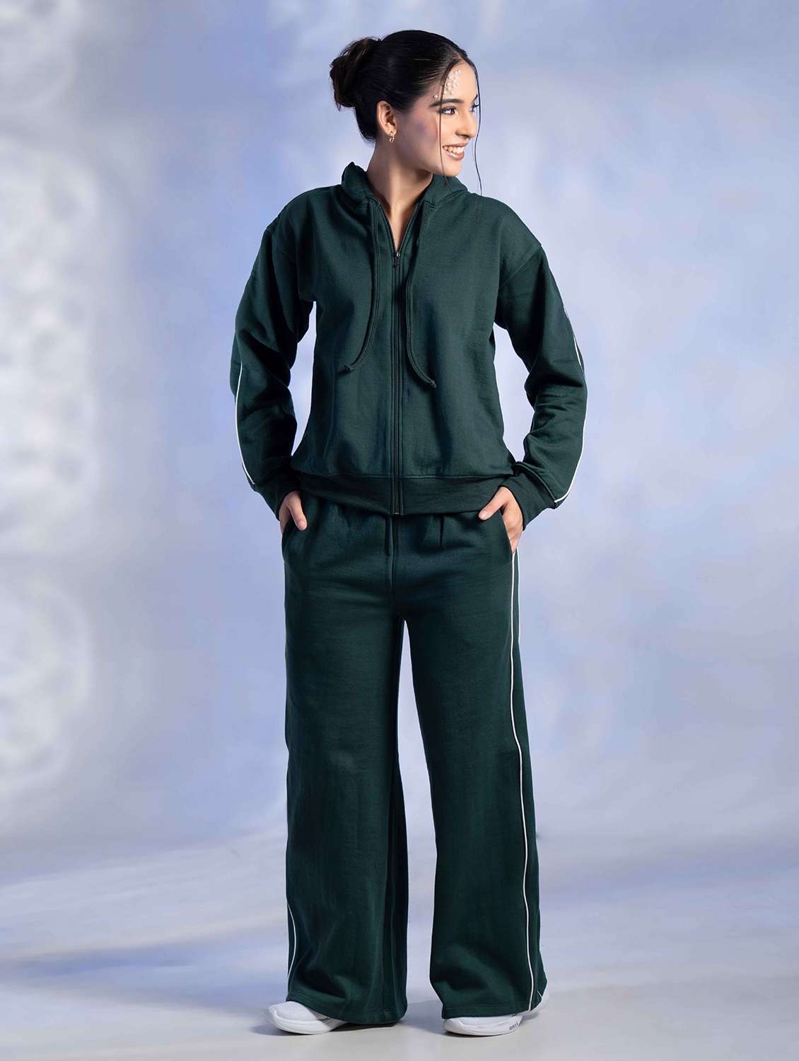 women solid long sleeve winter wear co-ord set - 22242062 -  Standard Image - 1