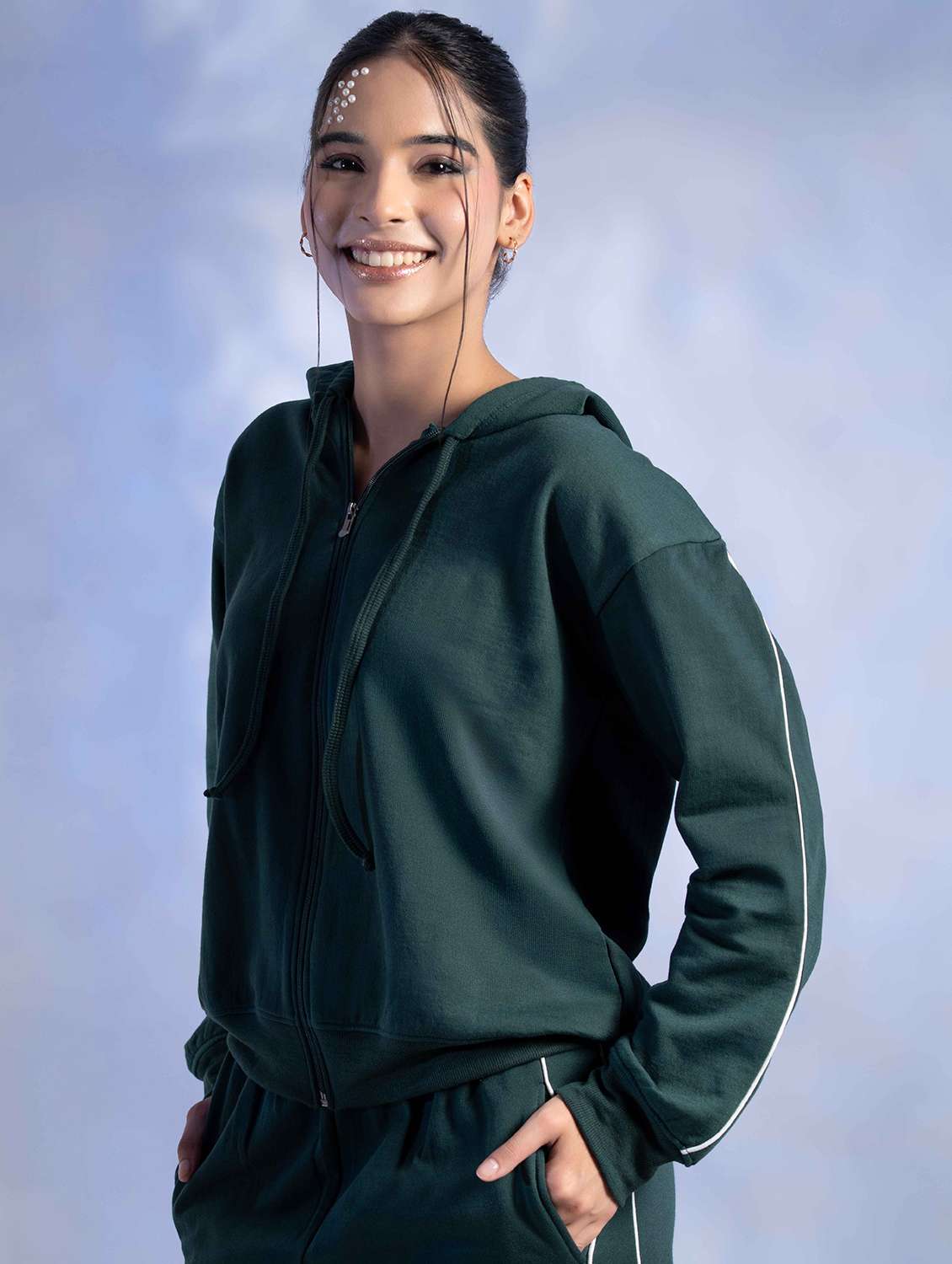 women solid long sleeve winter wear co-ord set - 22242062 -  Standard Image - 4